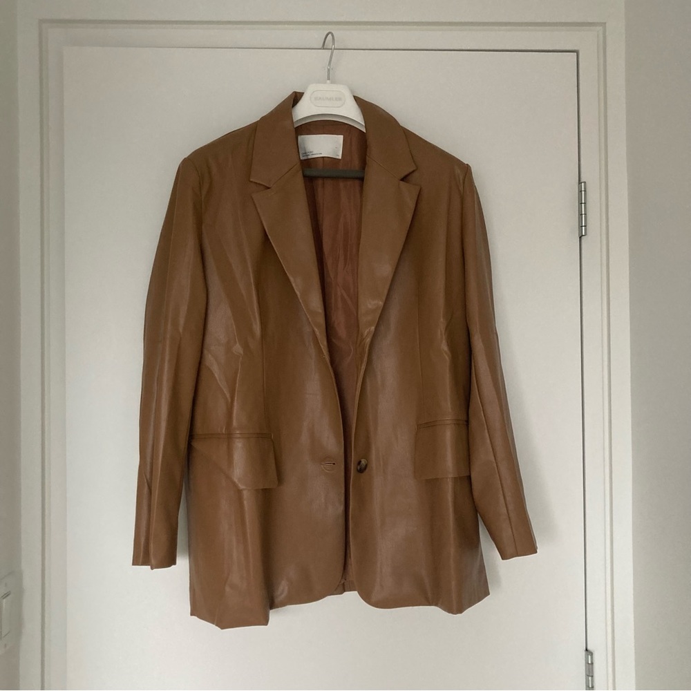 Oak & fort leather blazer